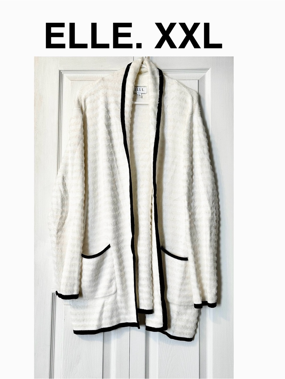 Elle Open-Front Cardigan Fall Winter Striped Warm Cozy